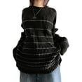 thumbnail image 2 of Qiylii Women's Y2K Striped Pullovers Sweater Oversized Vintage Knitted Sweater Kawaii Preppy Grunge Knitwear, 2 of 5