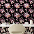thumbnail image 2 of Ambesonne Tropical Peel & Stick Wallpaper for Home, Crystal Gems Roses Art, 13"x100", Dark Magenta and Khaki, 2 of 5