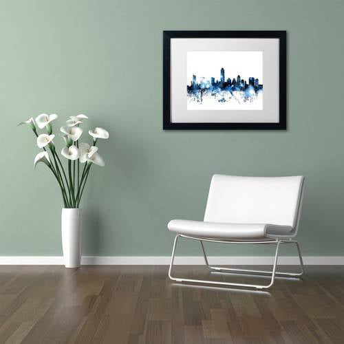 Trademark Fine Art 'Austin Texas Skyline II' Canvas Art by Michael Tompsett, White Matte, Black Frame