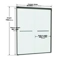 thumbnail image 2 of Sunrinx 56"-60" W x 72" H Semi-Frameless Double Sliding Shower Door with 1/4" Tempered Glass,Bypass Design for Walk-in Showers,Matte Black, 2 of 11