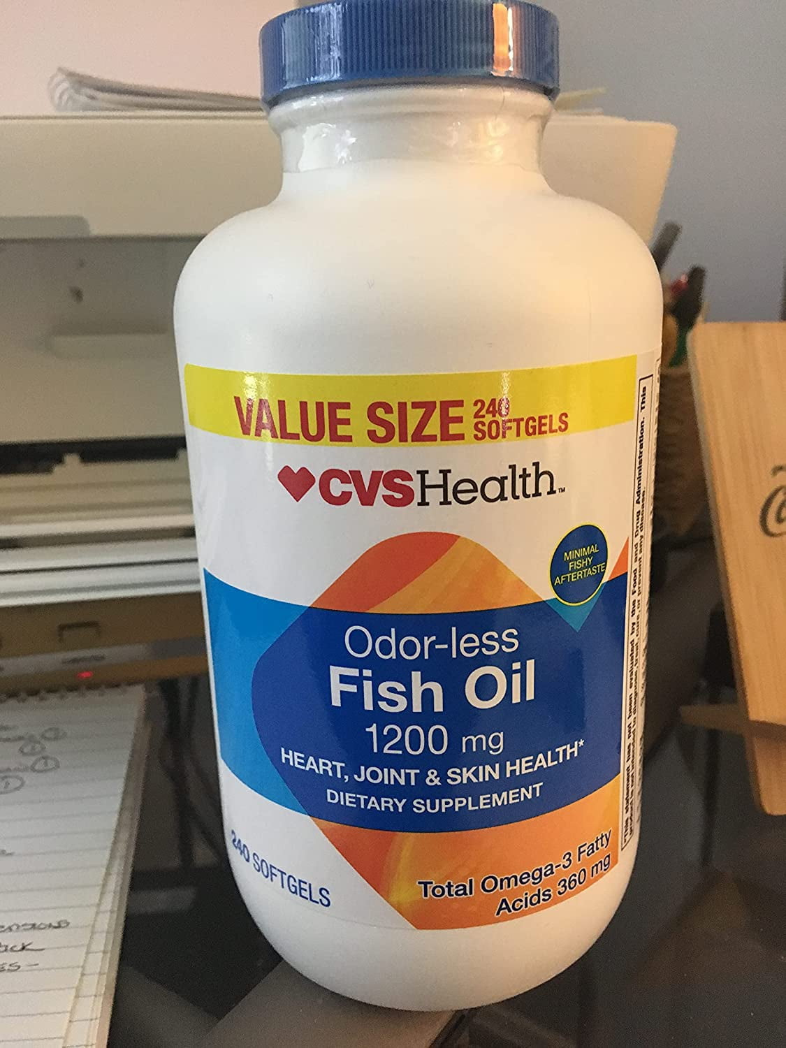 CVS Odorless Fish Oil 1200mg 240 Softgels EXP 04/2023