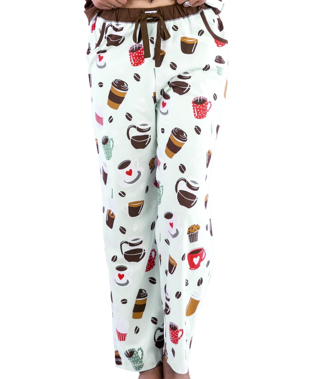 LazyOne Pajamas for Women, Cute Pajama Pants and Top Separates, Coffee First, Small
