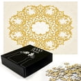 thumbnail image 2 of Ambesonne Victorian Jigsaw Puzzle Durable Cardboard, Floral Baroque Round, 1000 pcs, Cream Yellow, 2 of 5