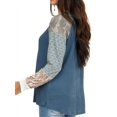 thumbnail image 6 of TWZH Women Waffle Camouflage Stitching Colorblock Long Sleeve Top, 6 of 7