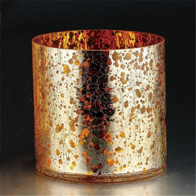Vase en Verre 6 x 6 Po, Or