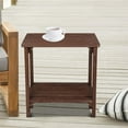 thumbnail image 5 of Zimtown Outdoor Patio Wood 19" Rectangular Side Table, Wooden Coffee Table for Indoor and Outdoor, Carbonized Color, 5 of 8