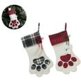 thumbnail image 2 of 2 piezas de calcetines navideños para mascotas de 45 x 20 cm de tamaño, calcetines navideños con patas de perro, calcetines navideños para mascotas, regalos para niños, rojo/azul, 2 of 6