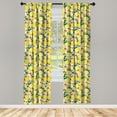 thumbnail image 5 of Ambesonne Lemon Window Curtains, Vibrant Colored Sliced Fruit, Each 28" W x 63" L, Dried Rose Yellow, 5 of 5