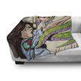 thumbnail image 3 of Outer Space Soft Flannel Fleece Throw Blanket, Alien Attacks Terrified Uniform Woman Human Against Monster Sci Fi Discovery, Cozy Plush for Indoor and Outdoor Use, 50" x 70", Multicolor, by Ambesonne, 3 of 6