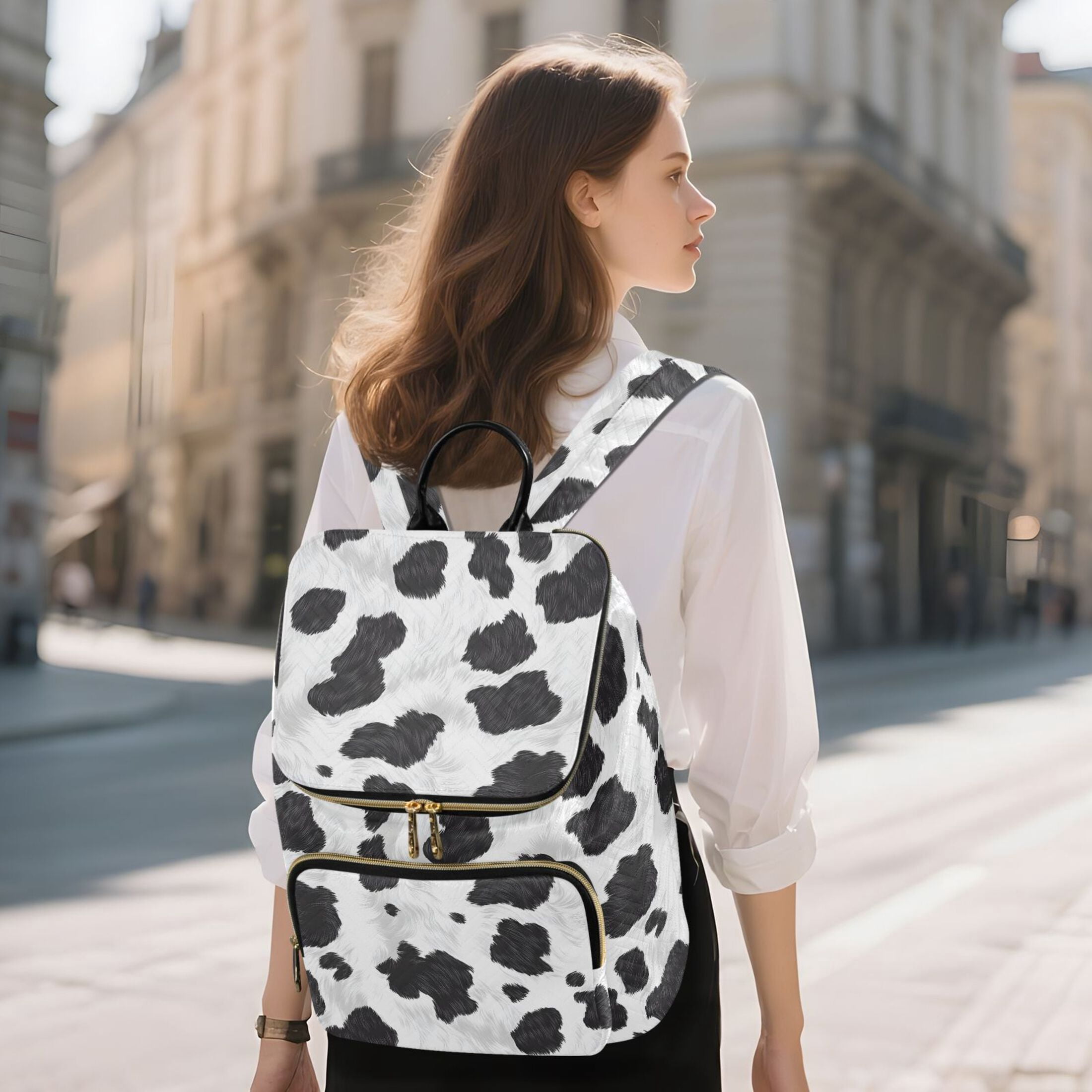 ALAZA Cow Print Travel Backpack Laptop Bag Large Capacity Daypack