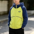 thumbnail image 3 of HAOTAGS Boys Zip Up Hoodie (2-12) Hooded Jacket with Pockets Cotton Sweatshirt Yellow Size 3T, 3 of 7