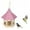 Pink, variant on Vikakiooze Wooden Bird Feeder Hanging for Garden Yard Decoration Hexagon Shaped With Roof, Blue