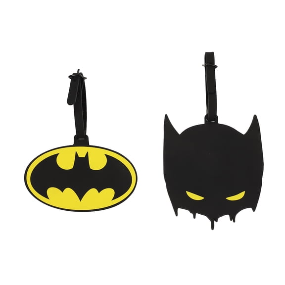 Batman Bat Signal and Mask Molded Rubber Luggage Tags (Set of 2)