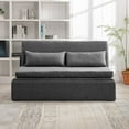thumbnail image 4 of Mjkone Convertible Sofa Bed Queen Size,Linen Pull Out Sofa Bed with Cushions&Throw Pillows,Revesible Sleeper Couch for Apartment/Small Spaces,Dark Gray, 4 of 8