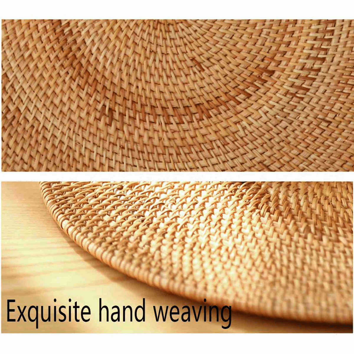 8X Rattan Woven Placemats Oval Round Table Mats Non Heat Resistant Place Mat Natural Multipurpose Placemat 30X40cm