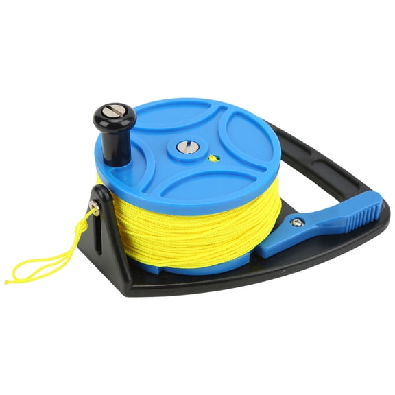 Diving Reels Spool Finger Reel Anchor Rope Spool Multi Purpose with Yellow Wire for Cave Exile DivingBlue