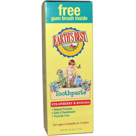 Earth's Best, Toothpaste, Strawberry & Banana, 1.6 oz (pack of (Earth's Best Diapers Babies R Us)