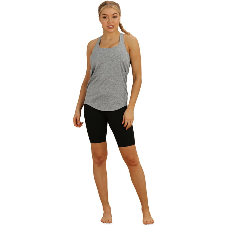 icyzone Yoga Tops Workouts Clothes Activewear Built in Bra Tank Tops for  Women 