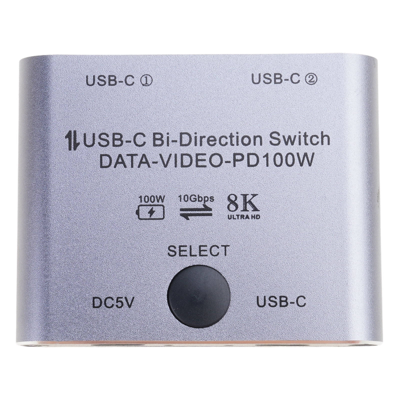 8K USB C Switcher Splitter for 2Computer BiDirectional Type C KVM Switcher Support 100W Charging 10Gbps Data Transfer