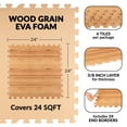 thumbnail image 2 of Stalwart Foam Floor Tiles 24sqft Woodgrain Interlocking Foam Tiles, Natural, 2 of 4