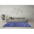 thumbnail image 3 of Ahgly Company Machine Washable Indoor Square Abstract Blue Modern Area Rugs, 4' Square, 3 of 4