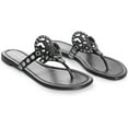 thumbnail image 2 of Tory Burch Women's Miller Eyelet Sandal, Black/Silver, 9, 2 of 3