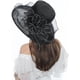 thumbnail image 3 of Negro - Sombrero de organza para mujer, peluca, sombrero de boda, sombrero para el sol, 3 of 5