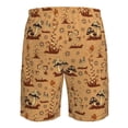 thumbnail image 6 of Kdxio Brown Mushrooms Pattern Mens Casual Shorts - Drawstring Summer Beach Sports Shorts for Men, 6 of 9