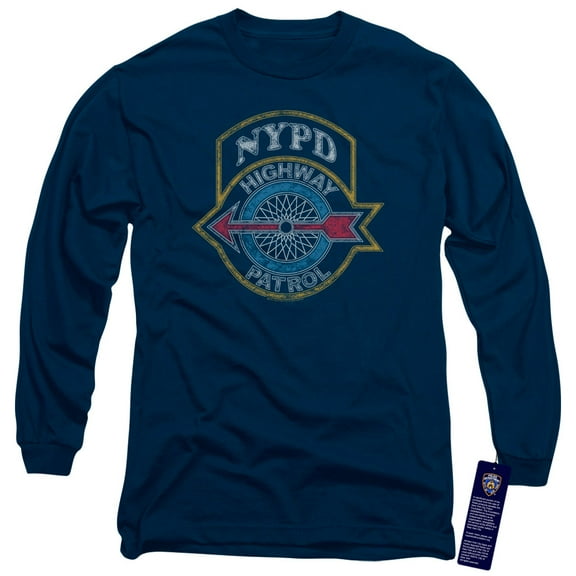 New York City Highway Patrol Long Sleeve Adult 18/1 T-Shirt Navy