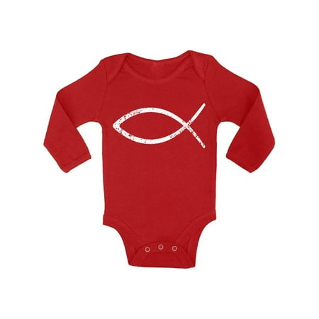 

Awkward Styles Jesus Baby Bodysuit Long Sleeve Fish Romper for Kids Christian Romper for Boys Christian One Piece for Girls Jesus Romper for Children Christian Gifts for Little One Jesus Clothing