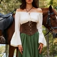 thumbnail image 4 of BLVB Womens Renaissance Blouse off Shoulder Tops Long Bell Sleeve Peplum Shirts Dressy Tops, 4 of 6