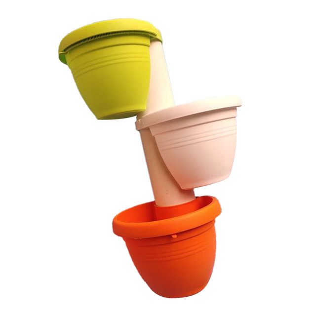 3 macetas de drenaje sin marca, para plantas y flores.