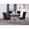 thumbnail image 2 of Pemberly Row White Modern Faux Marble Round Dining Table with Silver Base, 2 of 2