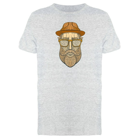 Orange Hipster With Hat T-Shirt Men -Image by Shutterstock, Male Large
