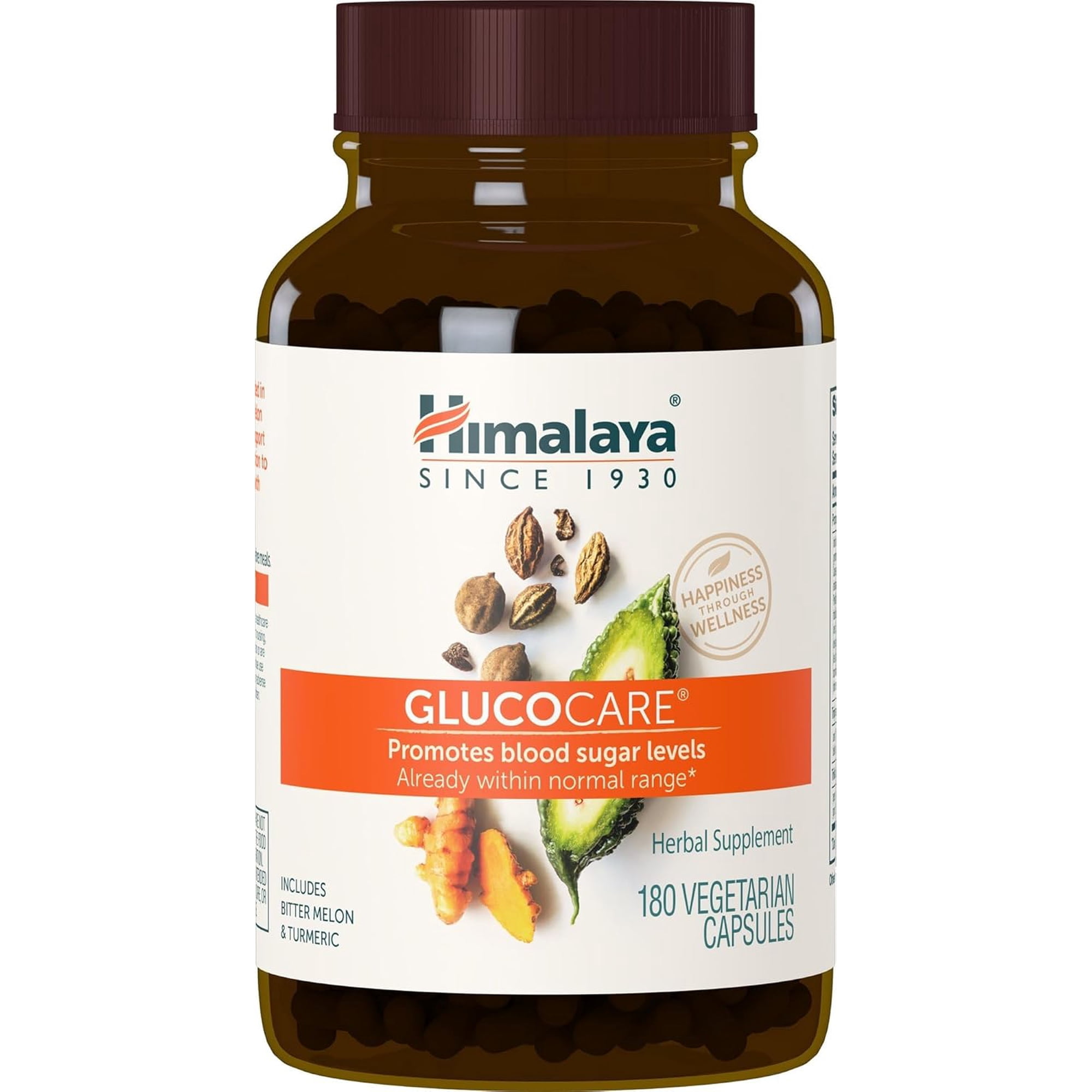 Himalaya GlucoCare Herbal Supplement, Metabolism Support, Pancreatic Support, Triphala, Bitter Melon, Turmeric, 180 Capsules