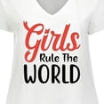 thumbnail image 4 of Inktastic Girls Rule the World Women's Plus Size V-Neck T-Shirt, 4 of 5