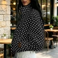 thumbnail image 4 of Lmnyox Women's Coats Loose Polka Dots Zip Up Stand Collar Jackets Fall Winter Outerwears with Pockets, 4 of 8