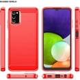 thumbnail image 3 of for Samsung A03S case, Galaxy A03S case with HD Screen Protector, Fashion Shock-Absorption Flexible TPU Bumper Soft Rubber Protective Case Cove for Samsung Galaxy A03S (Red Brushed TPU), 3 of 15