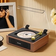 Udreamer Portable CD Players for Home, Bluetooth Built-In Speakers CD player Portable,Stereos for Home,Brown & Black