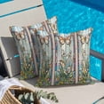thumbnail image 4 of Purple Vintage Stained Glass Throw Pillow Cover Flowers Butterfly Cotton Linen Cushion Cover Throw Pillow Case with Invisible Zipper for Couch Sofa Bed Chair Car 20x20 Inch, 4 of 9