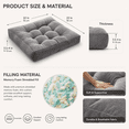 thumbnail image 2 of Floor Pillow 22x22 Inch, Large Square Meditation Pillows Seating for Adults, Tufted Corduroy Floor Cushion for Living Room Tatami, Gray, 2 of 7