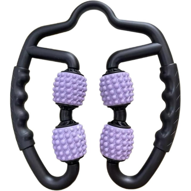4 Roues Rouleau en Mousse Masseur Musculaire pour Jambe Cou Main Bras Point de Déclenchement Relaxation Musculaire Masseur Sports Intérieurs Yoga Équipement de Musculation (Noir)