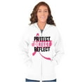 thumbnail image 4 of Breast Cancer Protect Detect Reflect Womens Plus Size Graphic Zipper Hoodie Brisco Brands 5X, 4 of 5
