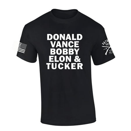 Trenz Shirt Company Donald Vance Bobby Elon & Tucker 2024 Short Sleeve T-shirt-Black-xxxl