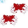 thumbnail image 3 of EeaseMX 1 par de pinzas para el pelo con diseño delicado, tocado de novia, accesorio para disfraz, adorno para el pelo de fiesta para mujer (rojo), 3 of 7