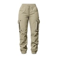 thumbnail image 2 of Vrorvz Cargo Jogger for Womens Drawstring Elastic Waisted Joggers Slim Leg Pant Outdoor Hiking Pants with Pockets, 2 of 5