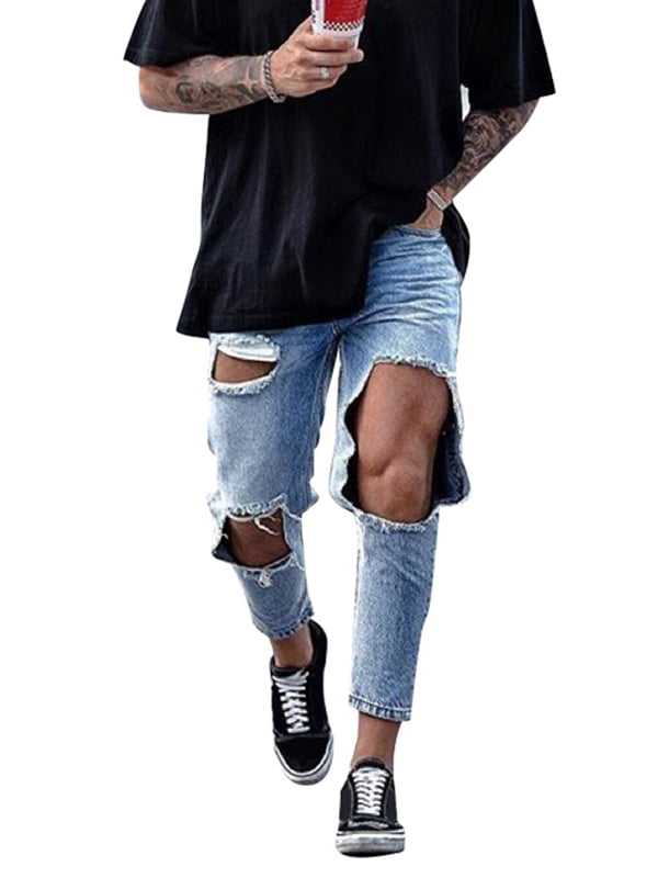large hole ripped jeans