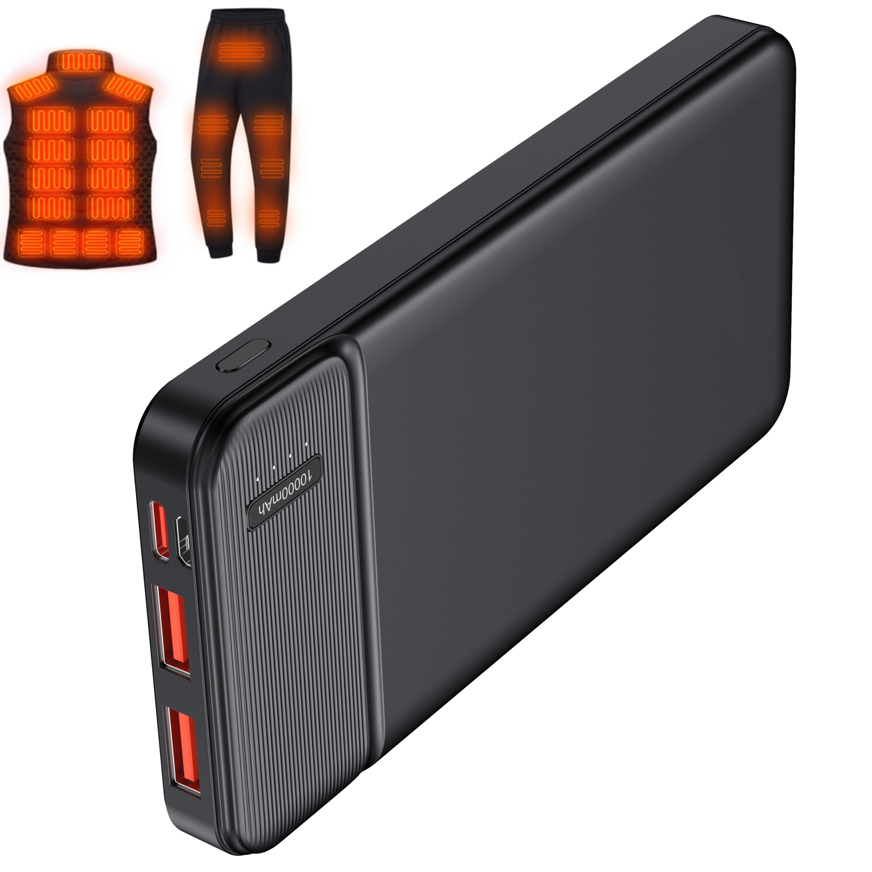 5V 10000mAh PD 22.5W Power Bank for Heated Jacket & Vest, Fast Portable Charger for Smartphones, Tablets, Heated Clothes - Lightweight High-Capacity Battery Pack
