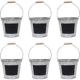 thumbnail image 2 of HOSLEY Decorative Flower Bucket Tin Pots Set of 6 with Chalkboard, 7" x 6", Ideal for Floral Arrangements, DIY Crafts, 2 of 11