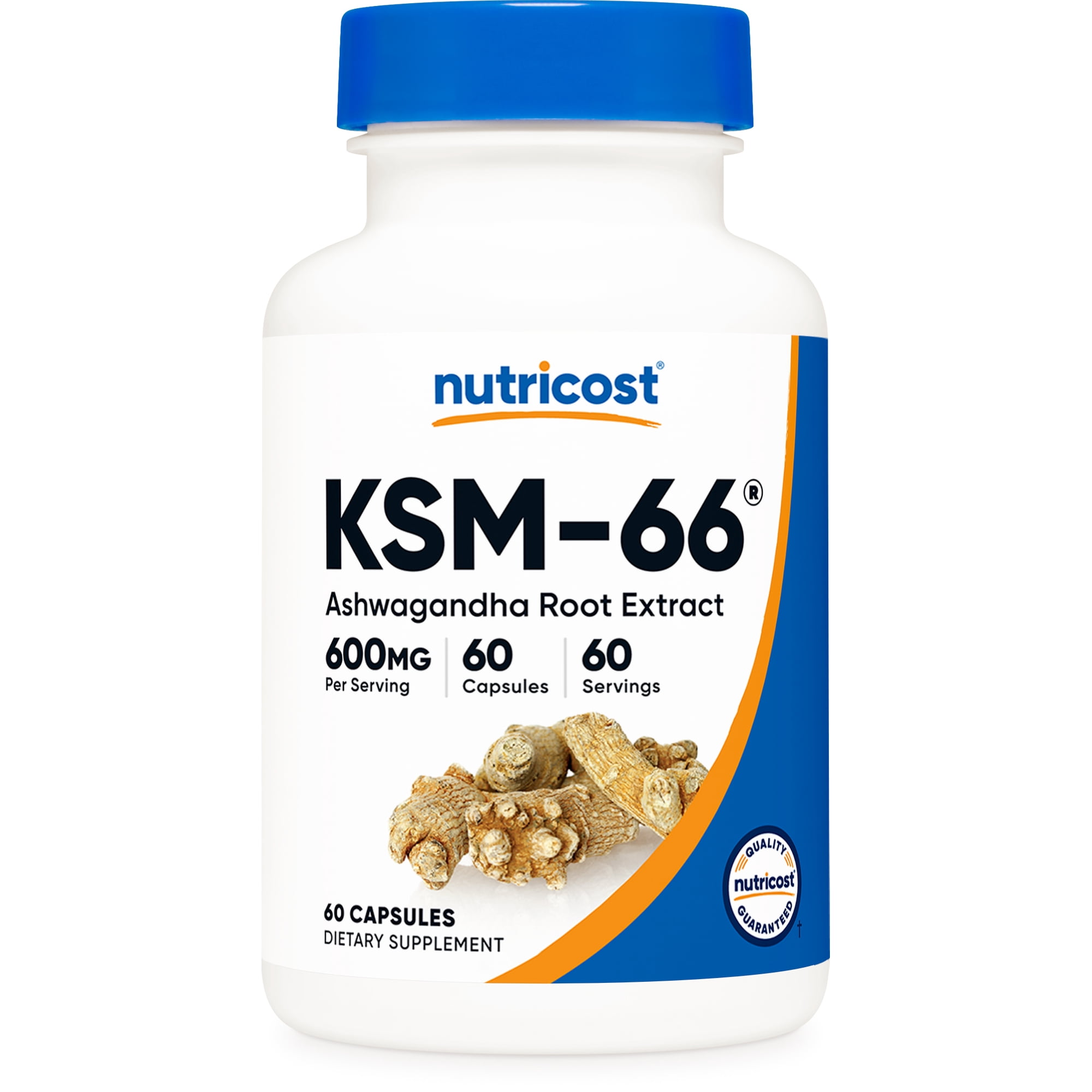 Nutricost KSM-66 Ashwagandha Root Extract Supplement 600mg, 60 Vegetarian Capsules